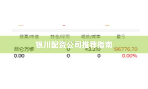 银川配资公司推荐指南